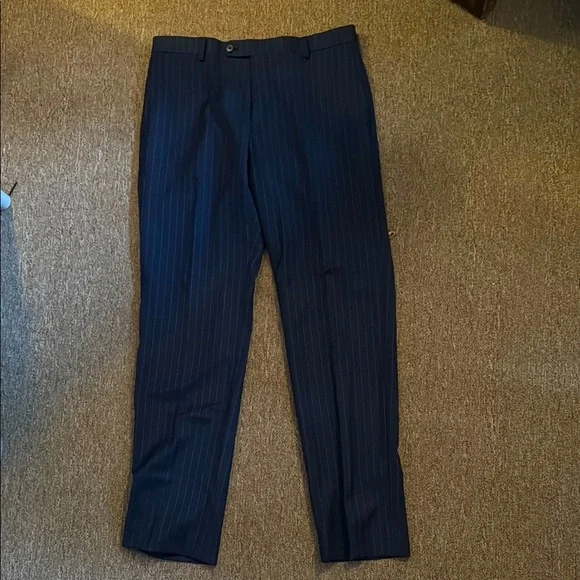 Classic Joseph Abboud Navy Blue Pinstripe Suit - Picture 2 of 9